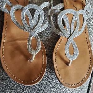 UNISA Sandals with silver and metallic detail